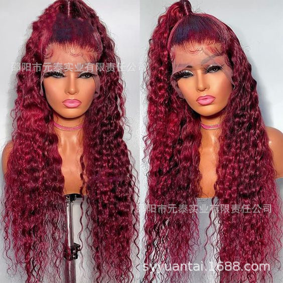 Deep Curly 13*4 Lace Front Wigs Synthetic Glueless Wig Long Curly Hair