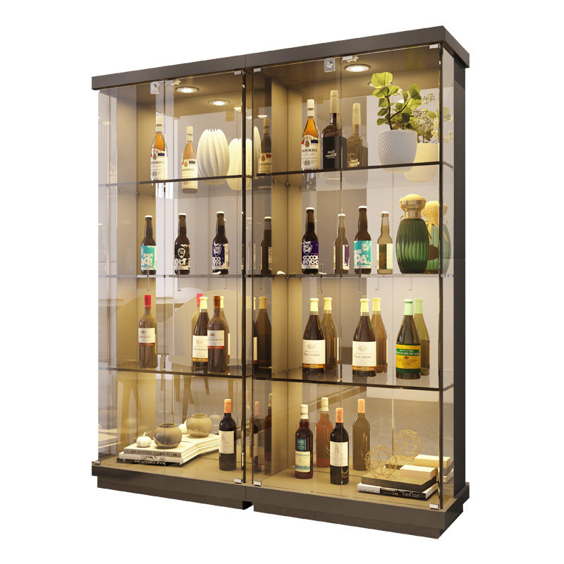 Custom Apartment Glass Wine Cabinet Light Luxury Transparent Collection Figurine Display Cabinet Factory Direct Sales Undertakes Hotel Projects
