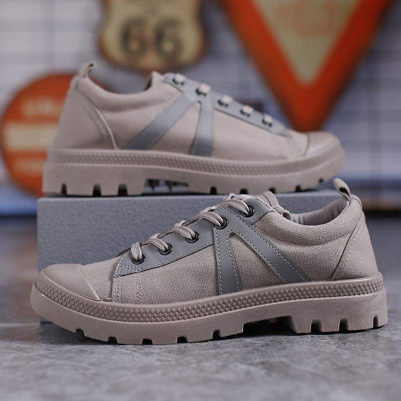 New Five-Star Liberation Shoes for Men, Non-Slip, Wear-Resistant, Suitable for Construction Sites, Military Training, Labor Protection, Low-Cut Canvas, Breathable, Odor-Resistant Rubber Shoes