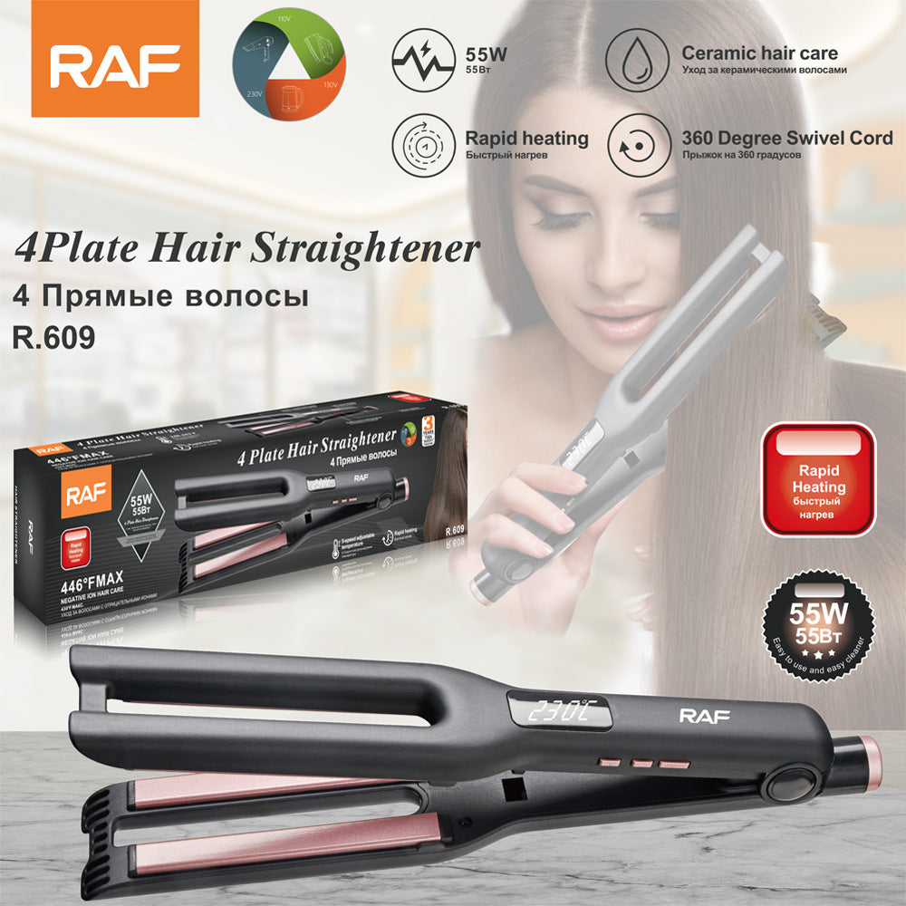 RAF  Portable Hair Curler Dormitory Home Fluffy Straight Hair Heating Clip Board Easy To Carry Multi-Functional Curling Iron