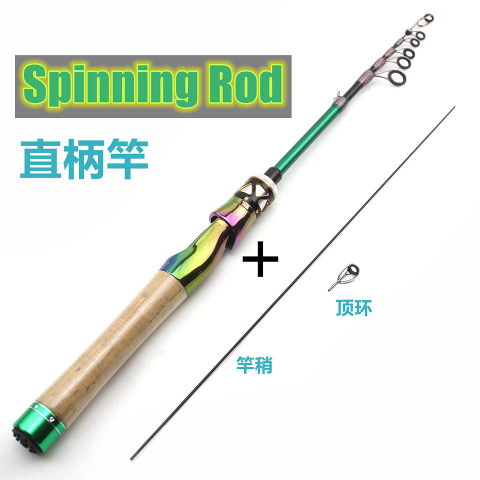 E-commerce Ultra-short Carbon Fiber Shrink UL Portable Lure Rod Electroplated Telescopic Stream Lure Rod