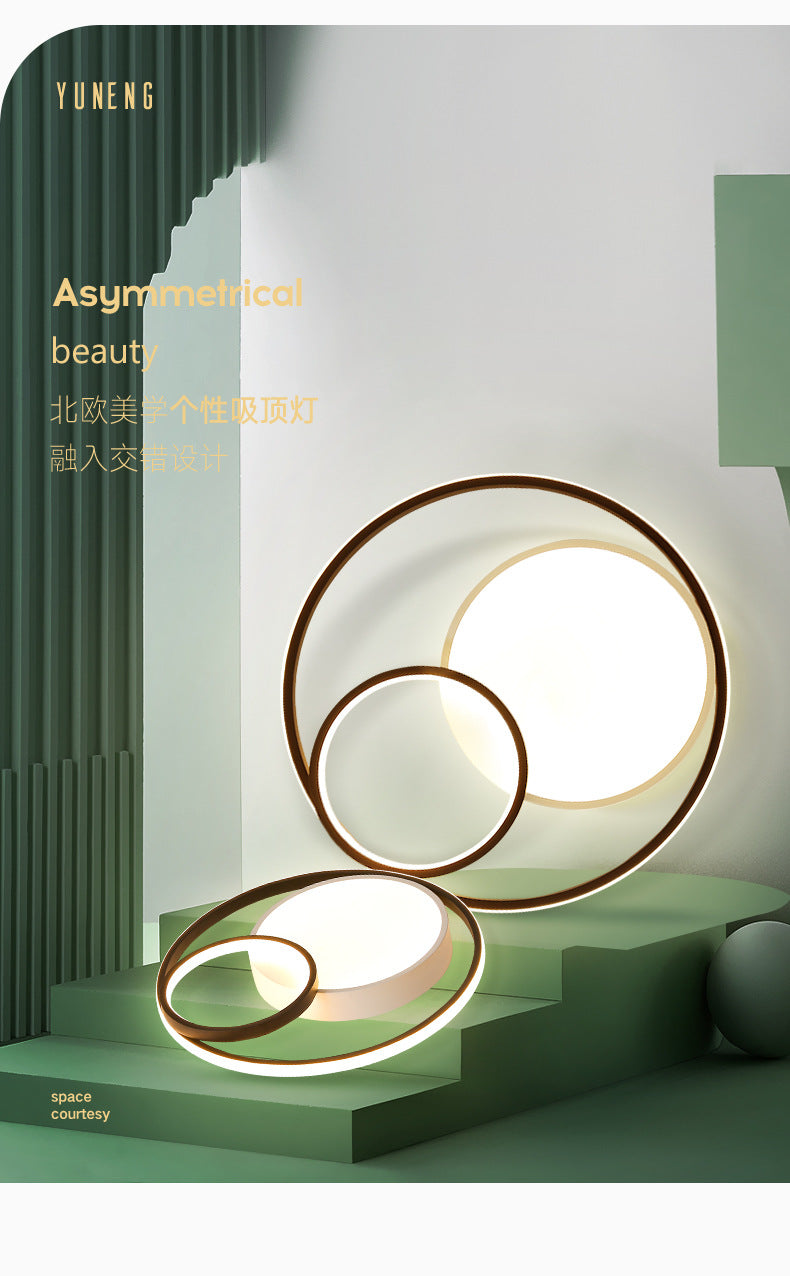 Nordic Bedroom Light Modern Minimalist led Ceiling Lamp Round Creative Room Lamp Iron Art Living Room Lamp Zhongshan Lighting