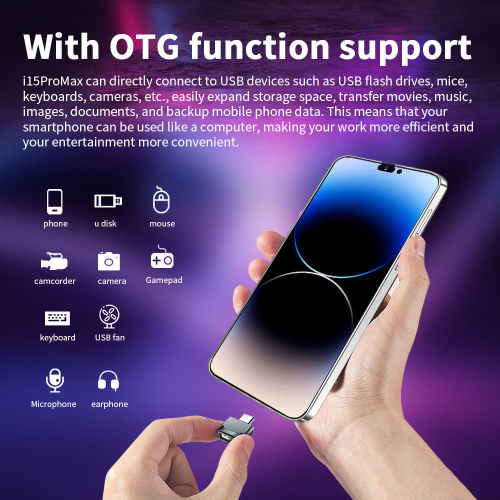 i15Promax Mobile Phone4G All Netcom6+128G Smartphone6.8Wholesale of High-Definition Large Screens