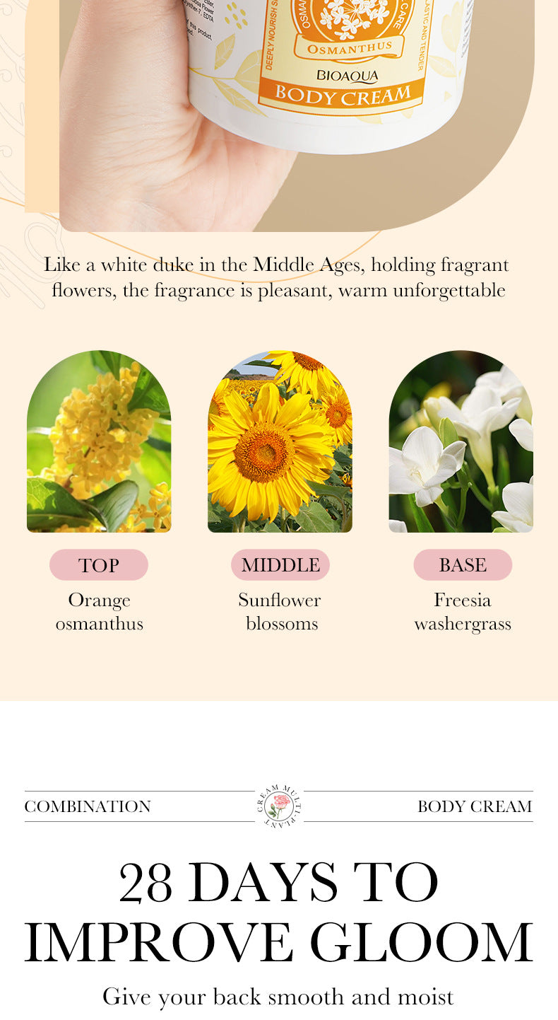 Floral Body Lotion BIOAOUA Rose Moisturizing Osmanthus Moisturizing Lotion Cross-Border Foreign Trade Wholesale