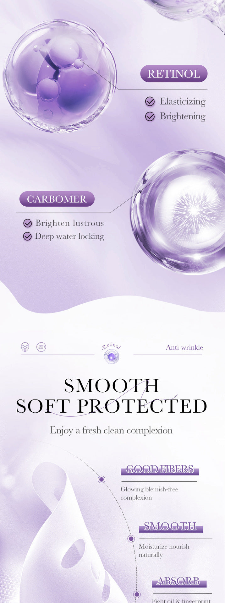 Full English Mask25g BIOAOUA Dimension C Retinol Hydrating Moisturizing Mask Sheet Pack  Wholesale