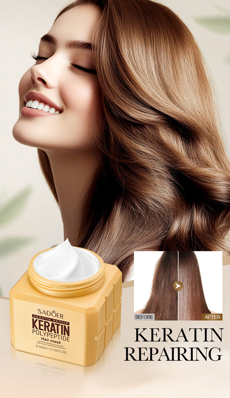 Keratin Peptide Smooth Hair Mask SADOER Smooth and Fluffy Hair Conditioner Cross-Border Wholesale