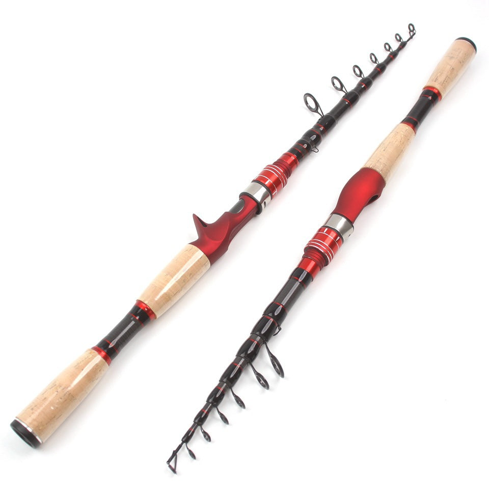 Ultra Short Ultra Light Portable Fishing Rod Carbon Fiber Telescopic Lure Rod Vibration Style Fashionable Lure Rod Lightweight Casting Small Sea Rod