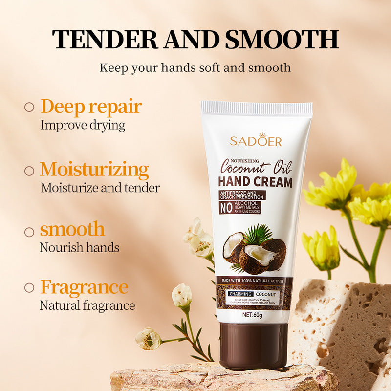 Full English Coconut Hand Cream SADOER Hydrating, moisturizing, anti-chapping, nourishing hand cream for  foreign trade wholesale