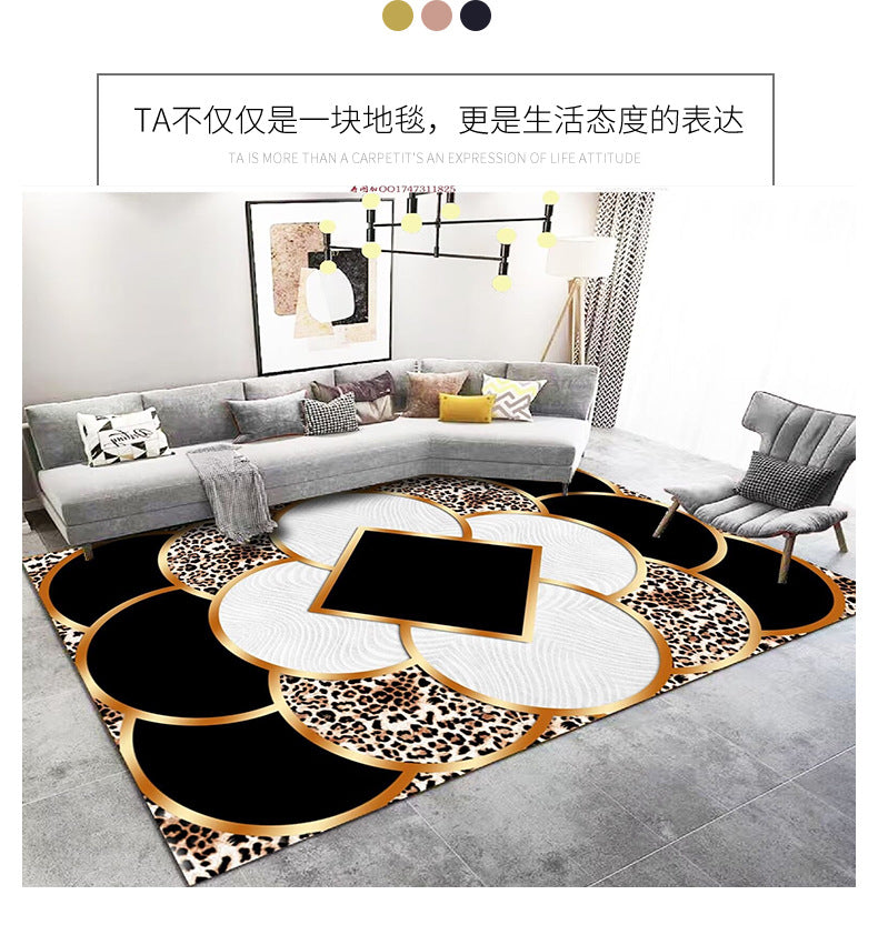 Crystal Velvet Carpet Full Coverage Living Room Non-Slip Coffee Table Rug Chinese Classical Home Bedroom Bedside Rug One Piece Dropshipping
