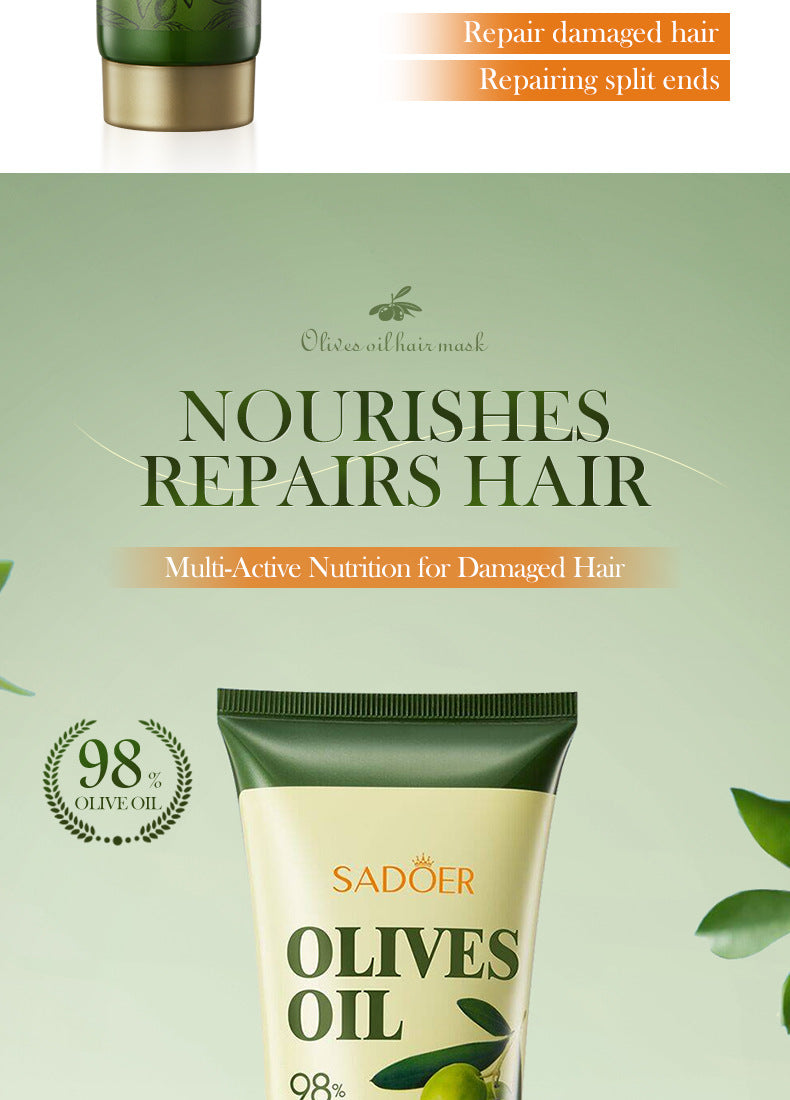 Olive Oil Hair Mask SADOER Repair Smooth Nourishing Hair Conditioner Cross-Border Wholesale