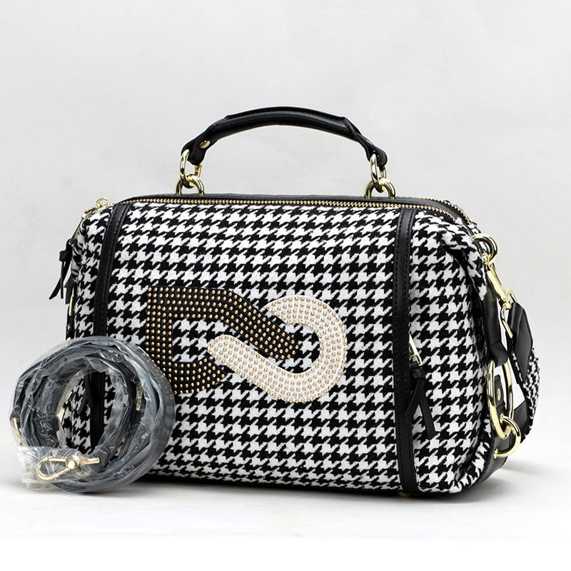 New European and American Trendy Fashion Simple Personality Elegant Versatile Plaid Single Shoulder Handbag Crossbody Women's Bag