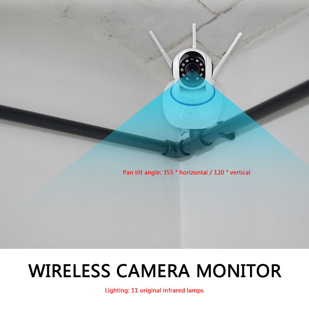 Yoosee Webcam with Three Antennas, Strong for Bald Heads Home Wireless Video Surveillance Camera Worth Watching APP