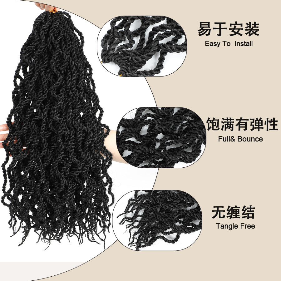 European and American Cross-Border Direct Supply Synthetic Wigs18Curved Dreadlocks Wavy senegalese twist Wig