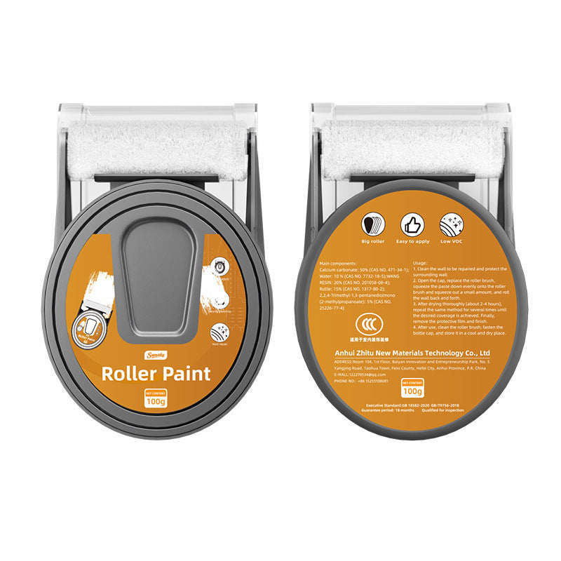 Small Roller Water-Based Latex Paint Wall Renovation Stain Removal Small Roller Brush White Latex Paint Graffiti Cover