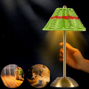 Bohemian Rattan Creative Table Lamp LED Rechargeable Table Lamp Decoration Home Decoration Night Light Ambient Light