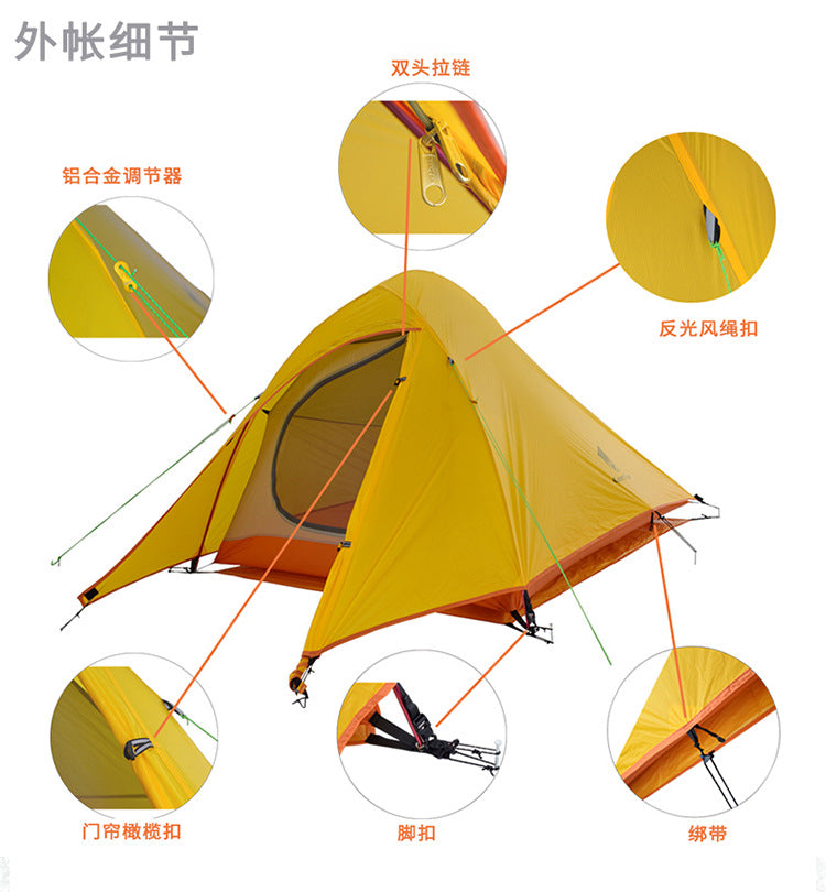 Wholesale Lightweight Hiking Tent Aluminum Pole Single Double Layer Tent Thickened Waterproof Camping Professional Mountaineering Tent Outdoor Camping