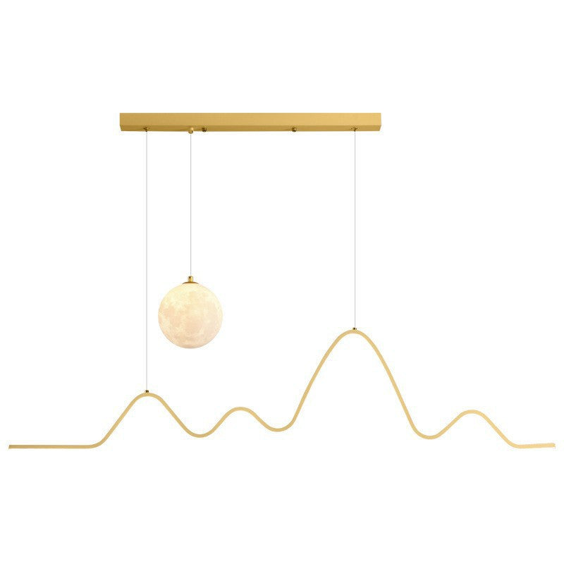 Restaurant Pendant Light Luxury Dining Room Table Bar Counter Lighting Modern Minimalist Moon Lamp Minimalist Long Strip Restaurant Light