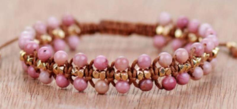 Tiger Eye Elastic Bracelet Adjustable Colorful Beaded Handmade Wrapped Bracelet Volcanic Double Row Woven Bracelet