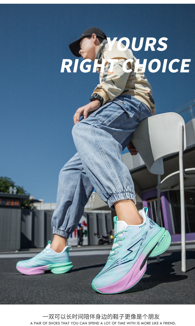 Spring and Summer Rebound Shock Absorption Carbon Plate Support Running Shoes Mesh Breathable Sports Shoes Lightweight Shock Absorption Anti-Slip Running Shoes