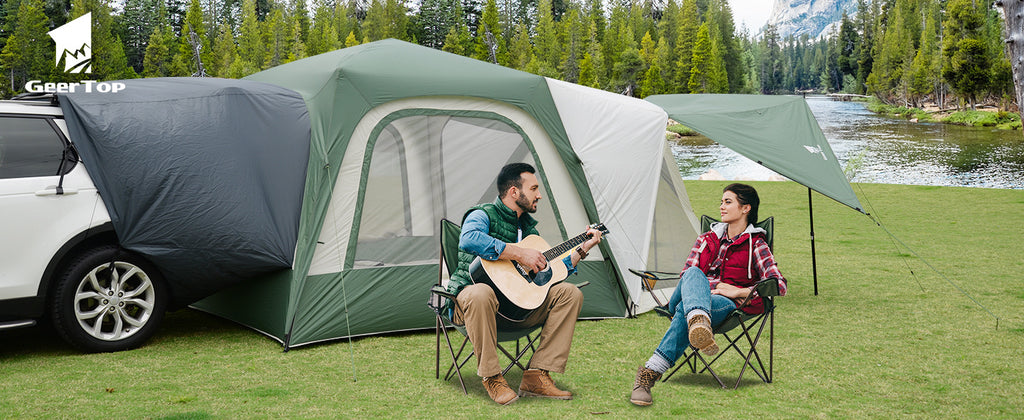 Fully Automatic Tent Outdoor Car Tail Quick Open5-8Rainproof and Sunproof Family Camping Gear, No Setup Needed, Quick Setup