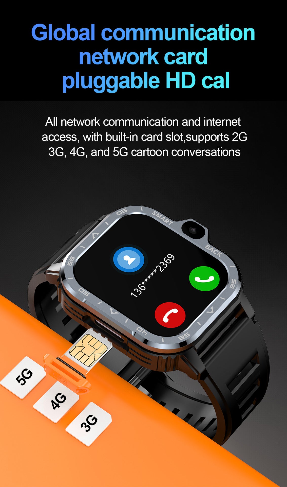 PGD Watch Smart Watch5G Plug-in Card Full Netcom Built-in Google Store Independent APP Download the Three-Proof Sports