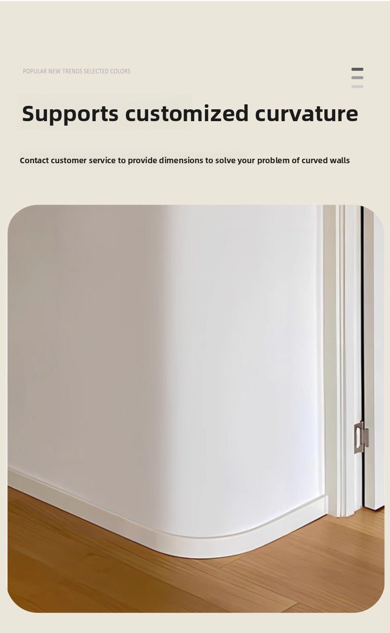 Italian-style ultra-narrow, ultra-thin straight wall molding L Floor skirting is covered to prevent moisture 5.5 Solid wood skirting board