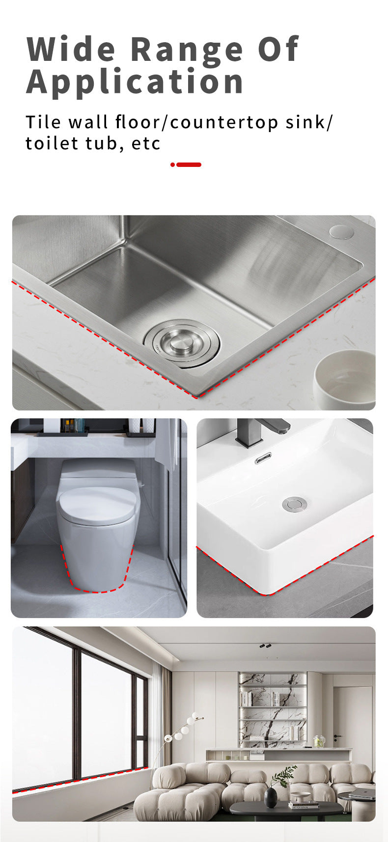 Water-Based Grout Sealant Tile Kitchen Bathroom Waterproof Mildew-Proof Grout Adhesive Sink Toilet Grout Sealant