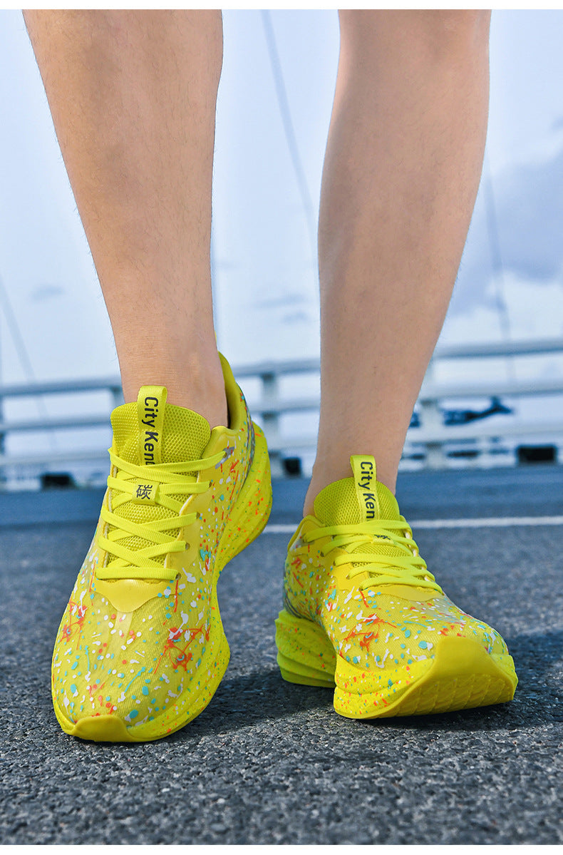 Red Rabbit9pro Autumn and Winter New Double Mesh Luminous Carbon Plate Real Explosion Running Shoes Couples plaid Cushioning Wearable Sneakers