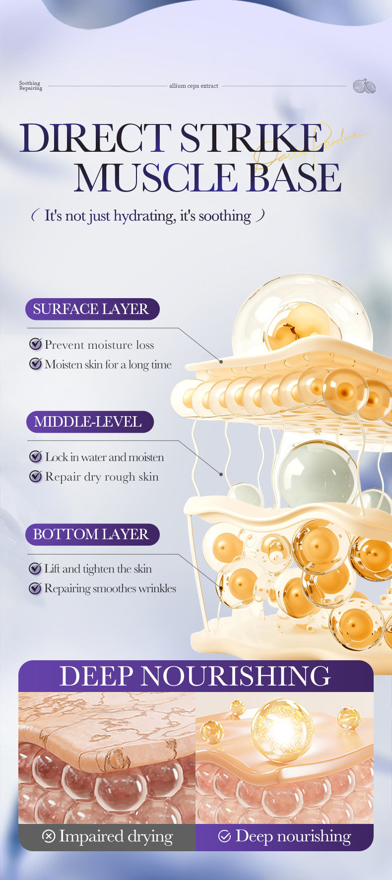 Onion Moisturizing Cream SADOER Plant Moisturizing and Rejuvenating Face Cream Cross-Border Wholesale