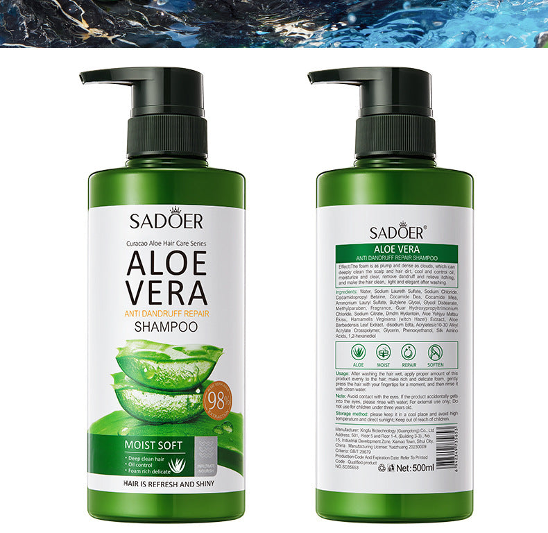 Aloe Vera Shampoo500ml SADOER Hydrating, cleansing, refreshing conditioner  foreign trade wholesale