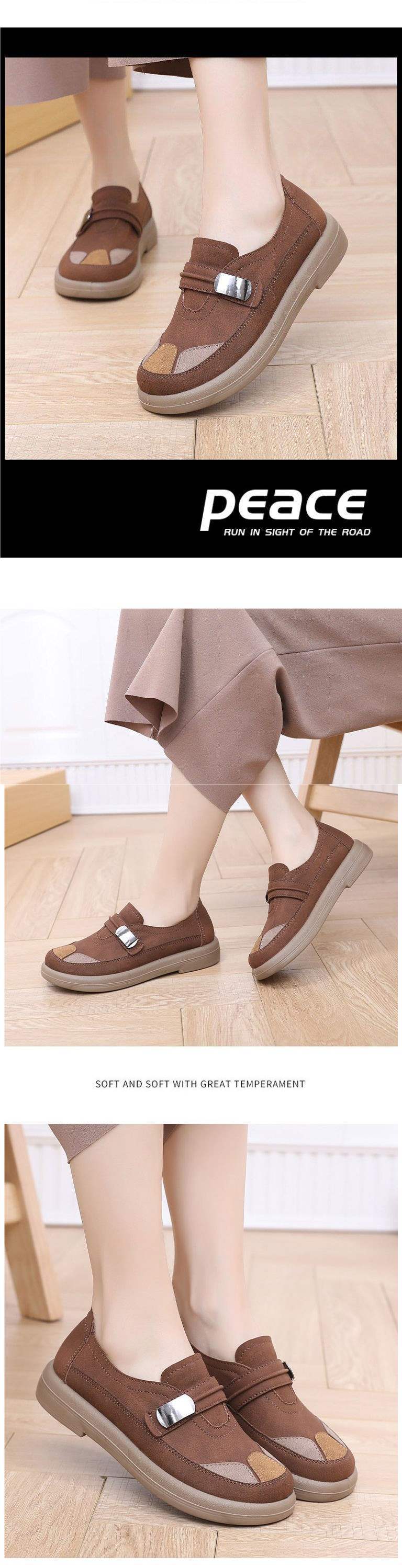 Beijing Spring and Autumn Single Shoes Cloth Shoes for Mothers Women's Flat Shoes for Middle-aged and Elderly Loose Breathable Women's Shoes Casual Non-slip Soft Sole