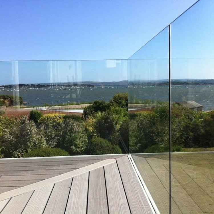 Aluminum U Channel Designs Frameless Balcony Staircase Swimming Pool Fence Glass Railing Balustrade & Handrails