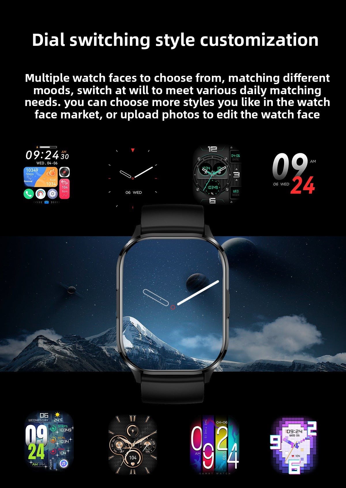 New HK21Smart watch multi-dial switching rotary button NFC Payment led Large Screen Factory