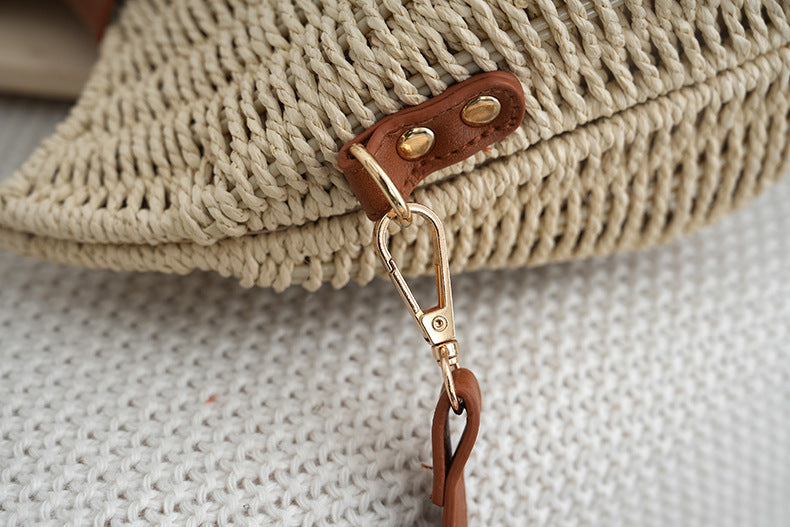 Crossbody Women's Bag New Fashion Single Shoulder Straw Bag Niche Handbag Vacation Beach Bag Korean Style Straw Bag Woven Bag