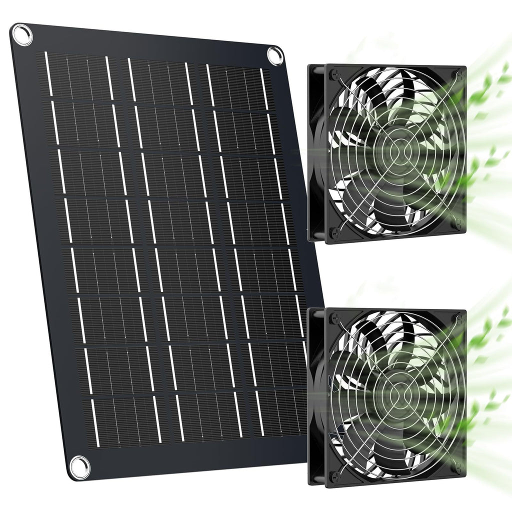 Exclusive Solar Photovoltaic Panel with Exhaust Fan Dual Fan Suitable for Backyard Chicken Coop Greenhouse Dog House Pet House