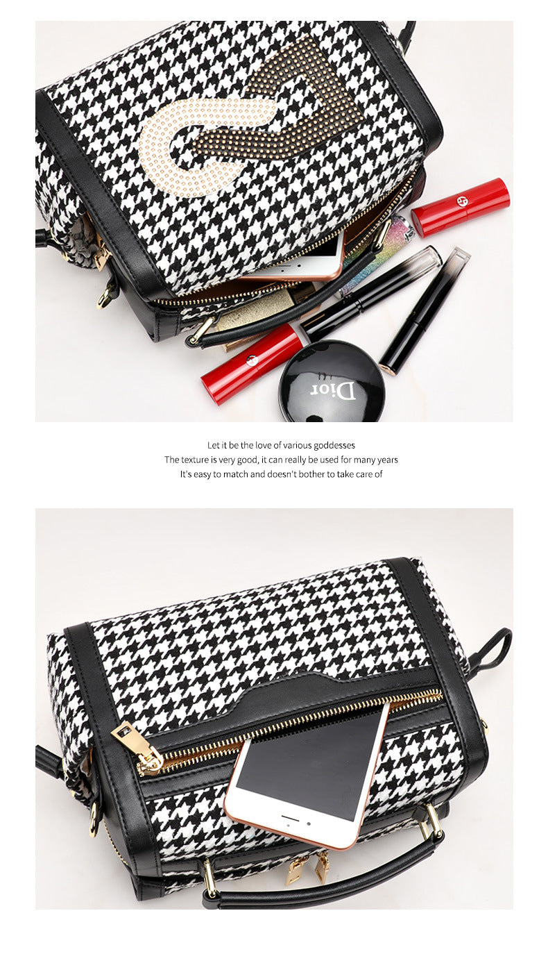 Korean Style Single Shoulder Women's Bag Wool Texture Versatile Handbag Trendy Personality Underarm Crossbody Women's Bag