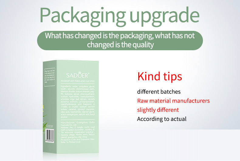 Full English Solid Face Mask40g SADOER Vitamin C Aloe Vera Mugwort Cleansing Mud Mask  Wholesale