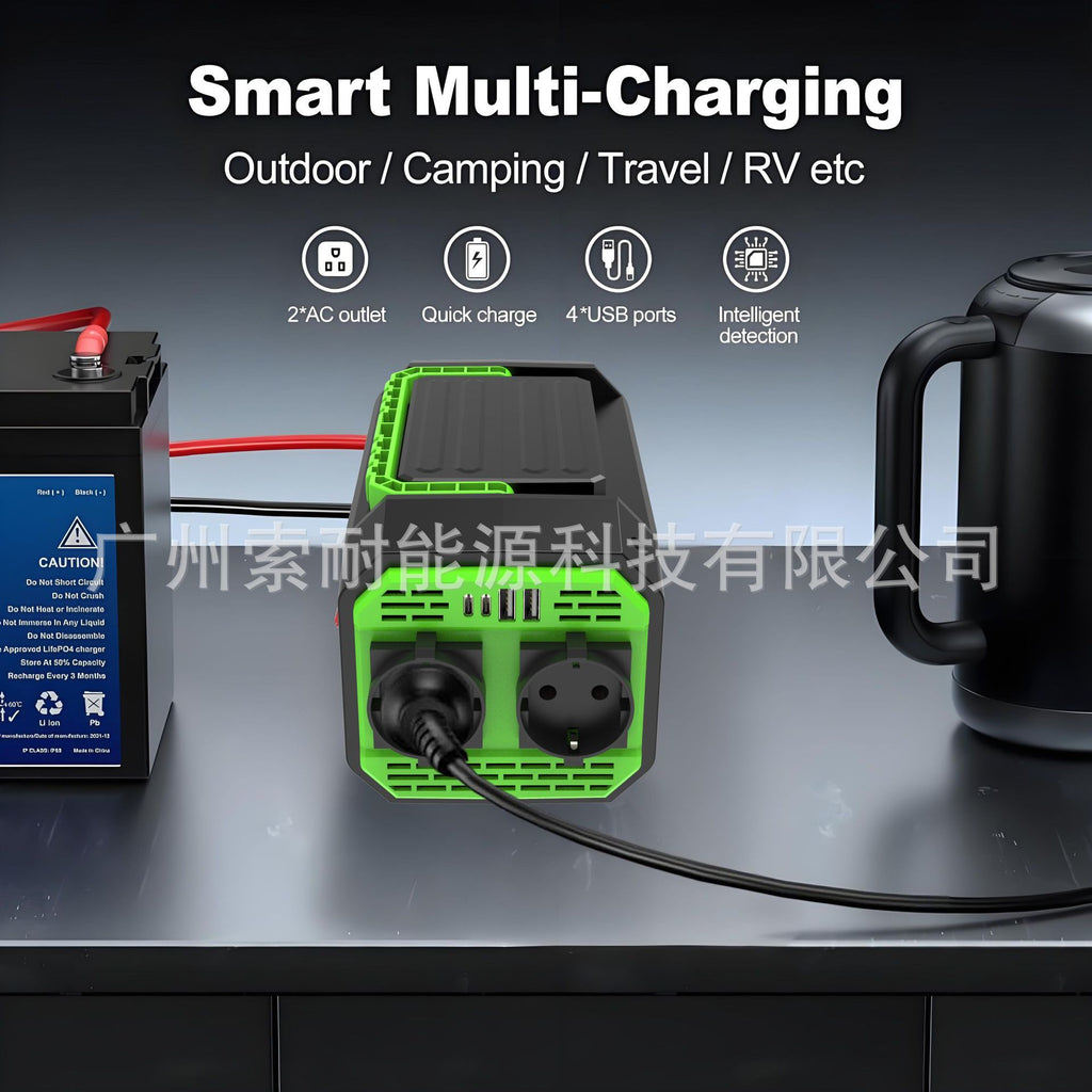 European Standard Socket Car Inverter300W/500W12V Turn220V/230V With dual display/USB/Type-C