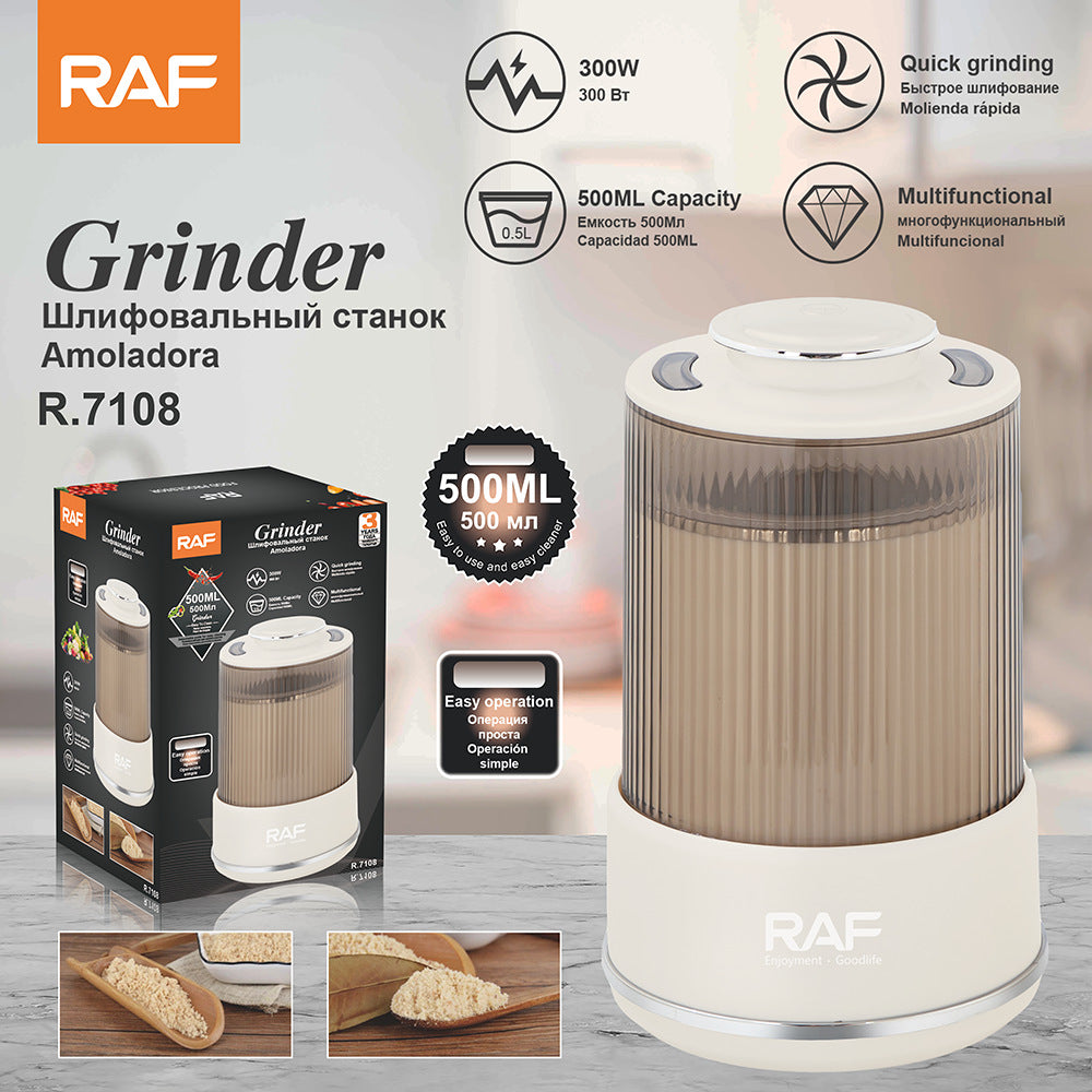 RAF EU Standard Fast Food Grinder Household Grinding Machine Five Grains Grinder Bean Dry Grinder50ML R7108