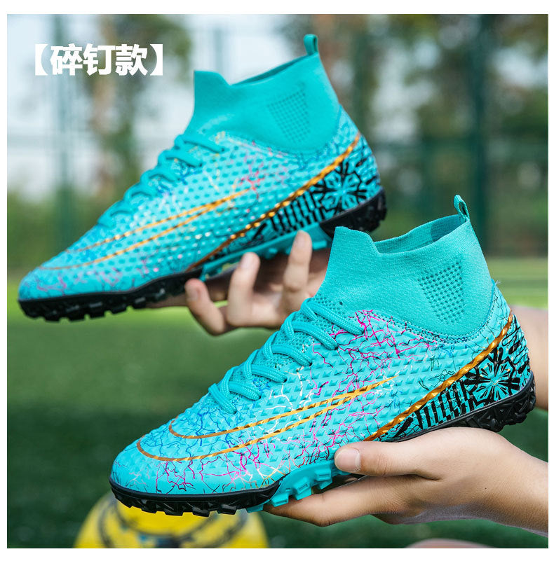 New high-top soccer shoes for men and women AG Spike TF Broken Nail Youth Student Grassland Competition Training Shoes