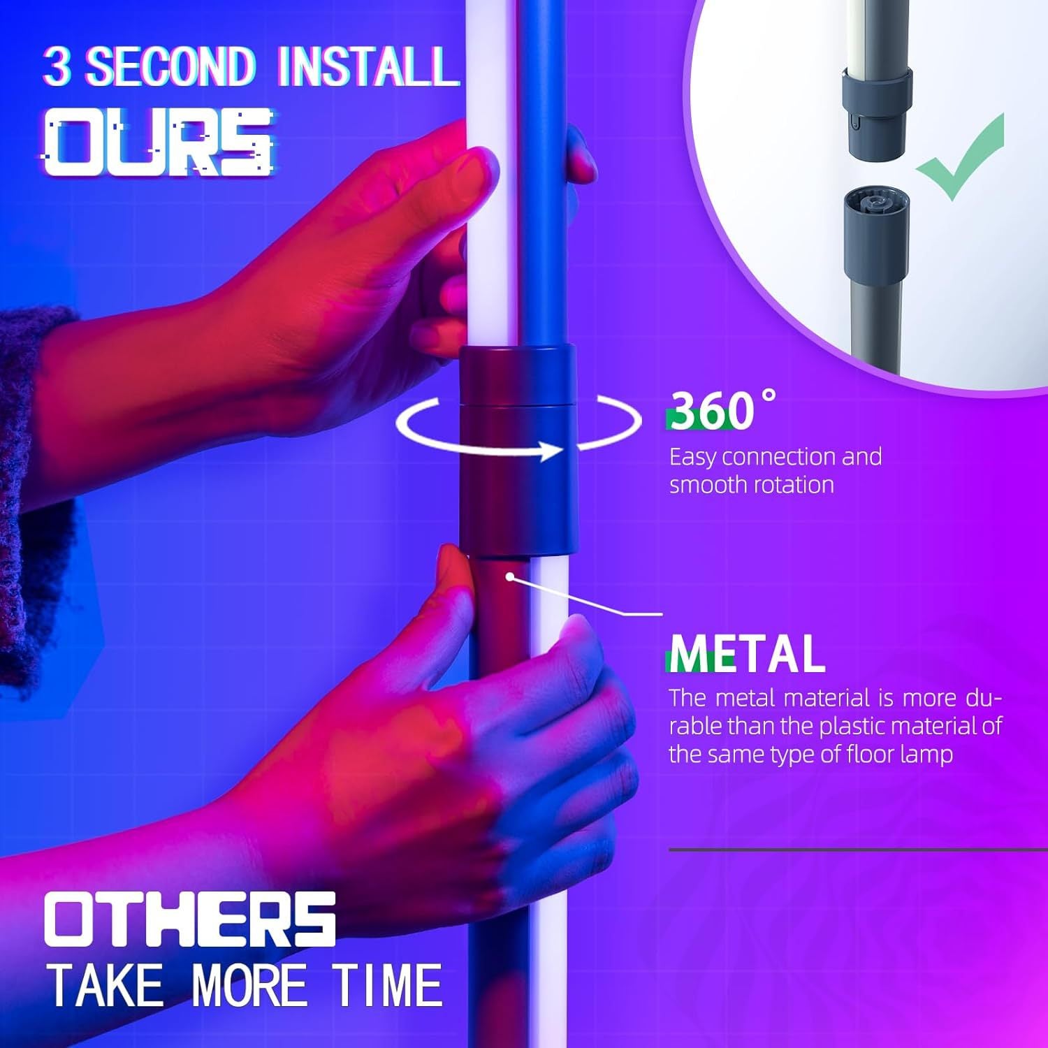 led Floor Lamp Bluetooth Floor Lamp rgb Atmosphere Light Corner Floor Lamp Colorful Floor Lamp Smart Graffiti Model