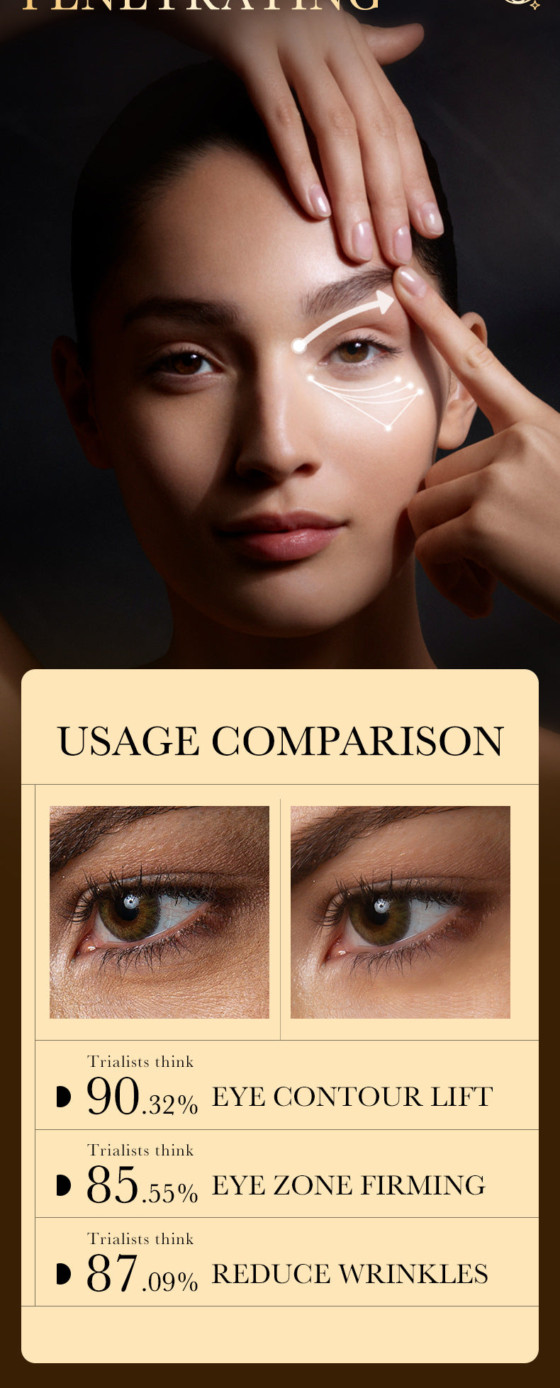 24K Gold Eye Cream ZOZU Hyaluronic Acid Improves Dark Circles and Eye Wrinkles  Wholesale