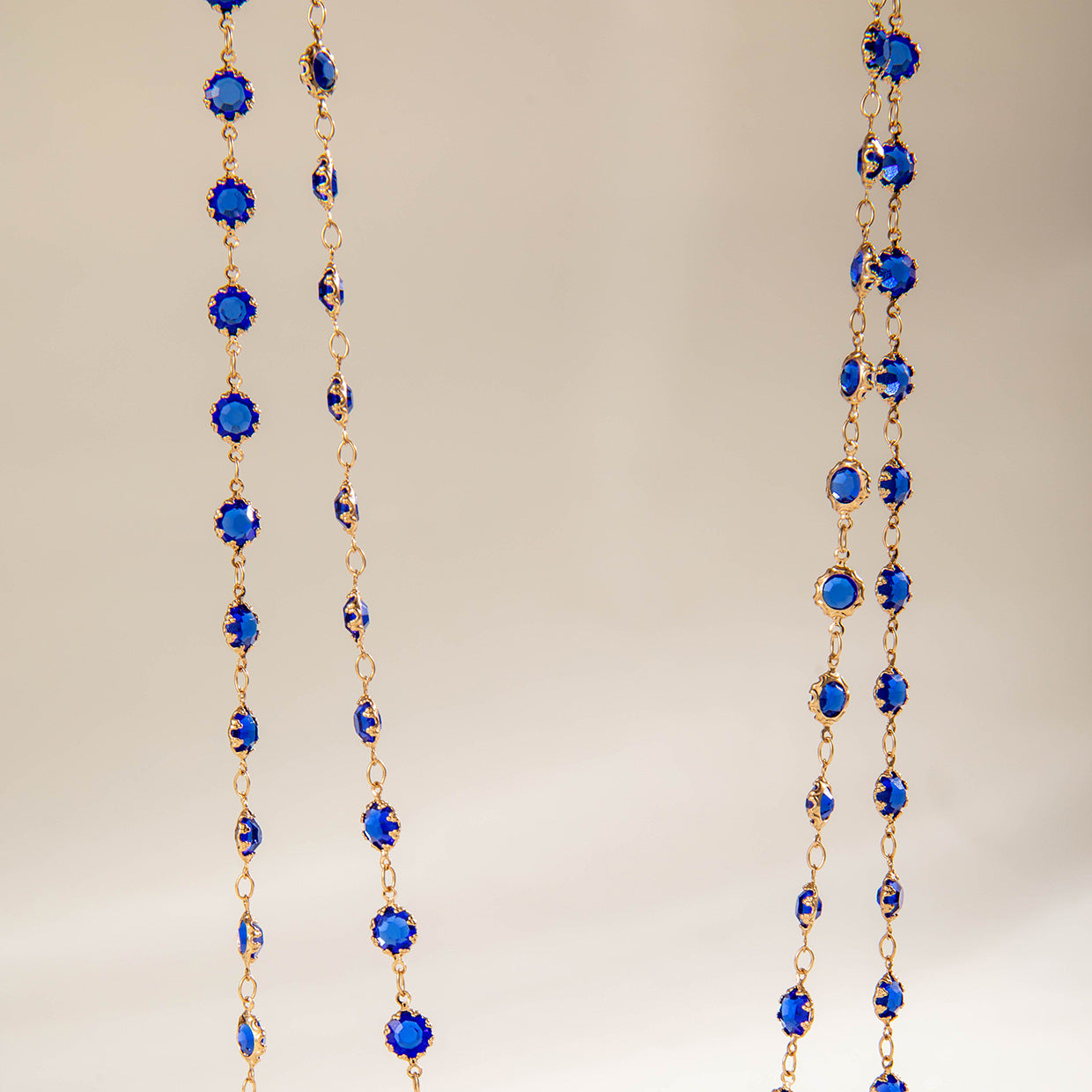 Simple Colorful Beaded Tassel y Chain Necklace Elegant Versatile Diamond-Studded Sweater Chain Jewelry