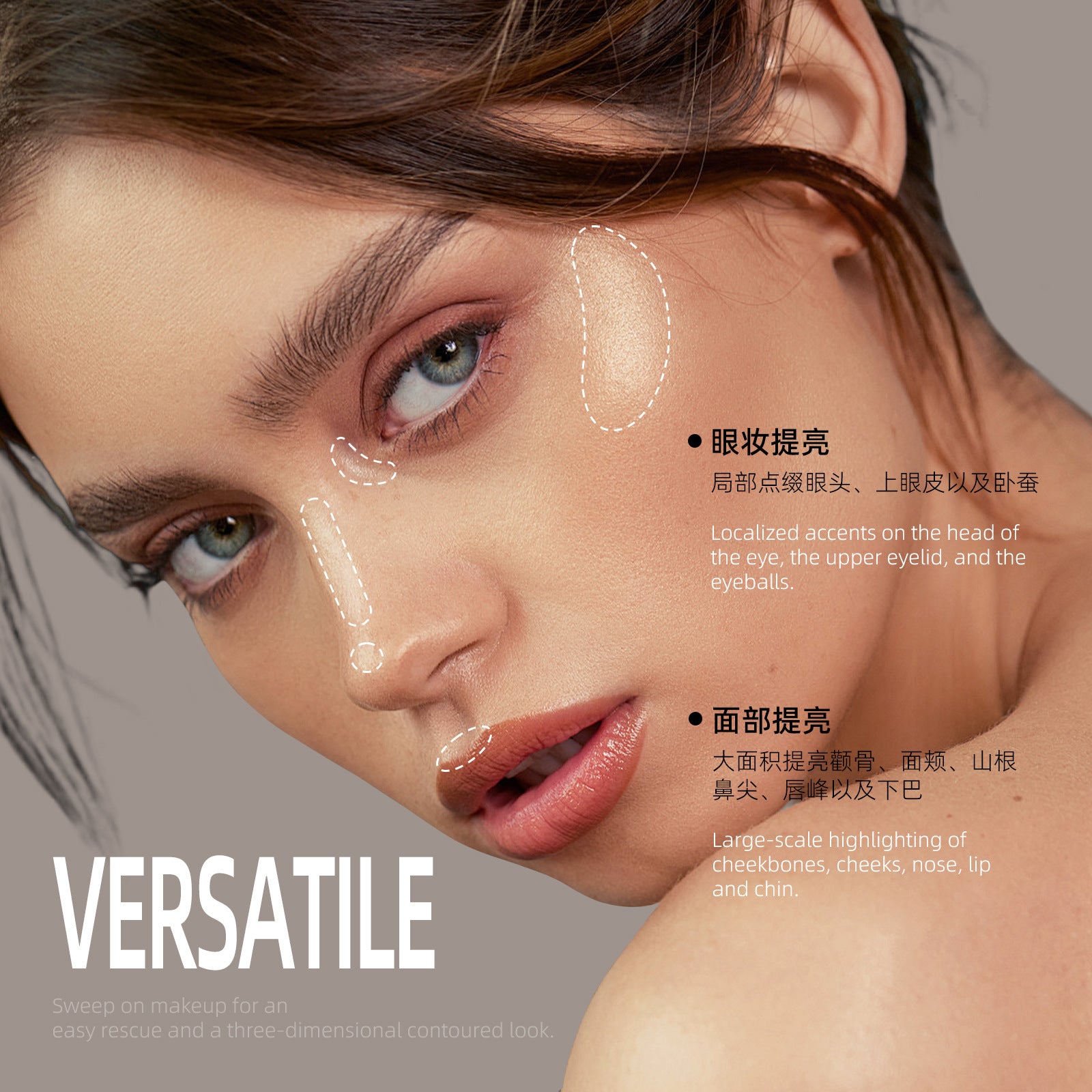 Exclusive Supply sheloves Double-ended Highlight Stick European and American Makeup Pearlescent Fine Flash Brightening Water Light Cream Highlight