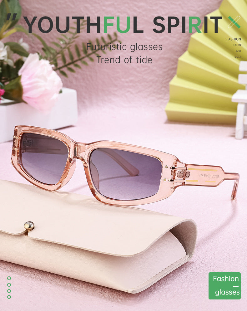 Fashion Square Frame Sunglasses for Women, Sun Protection, High-End European and American Style Small Frame Glasses Wholesale sunglasses Sunglasses