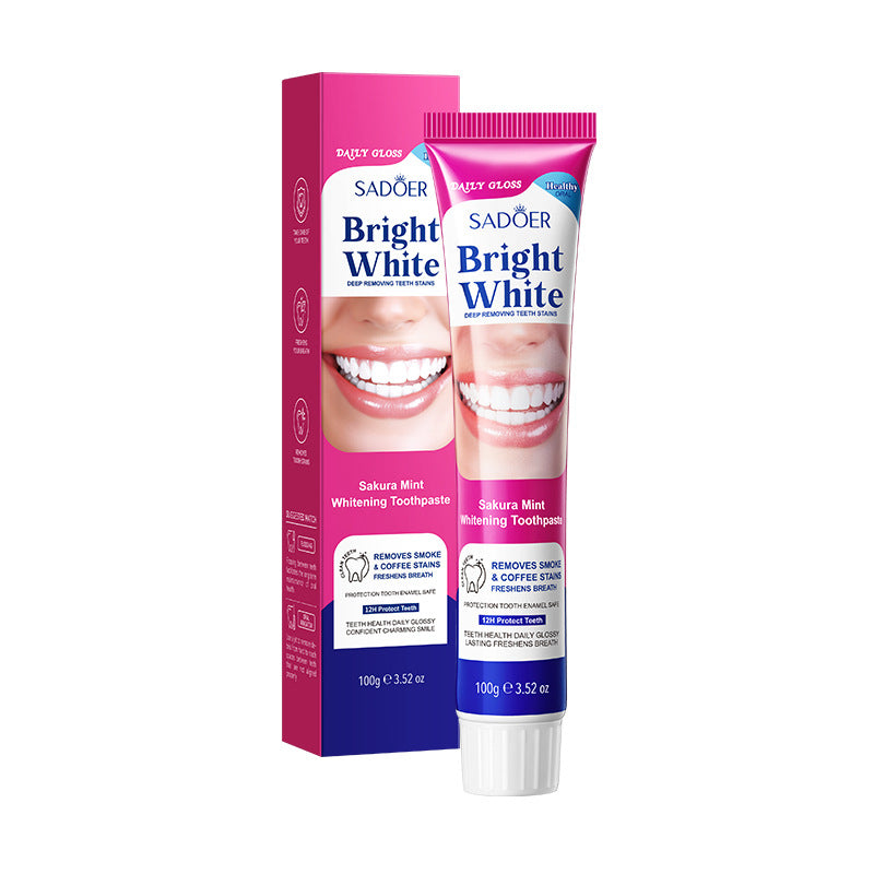 Sakura Mint Whitening Toothpaste SADOER Teeth Cleaning Oral Toothpaste Cross-Border Wholesale