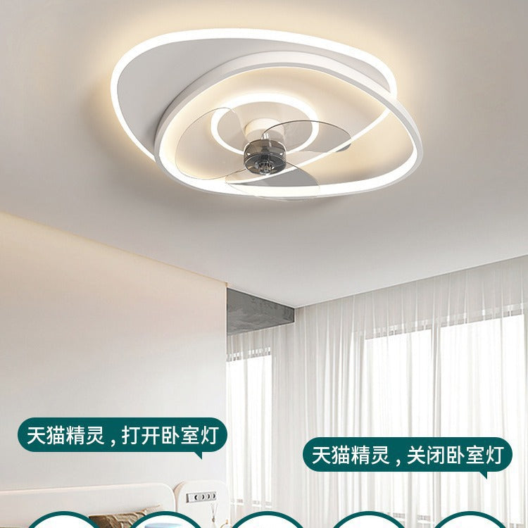 Modern Minimalist Bedroom Shaking Head Fan Light Integrated Children's Room Ceiling Light Silent Living Room Dining Room Zhongshan Lighting