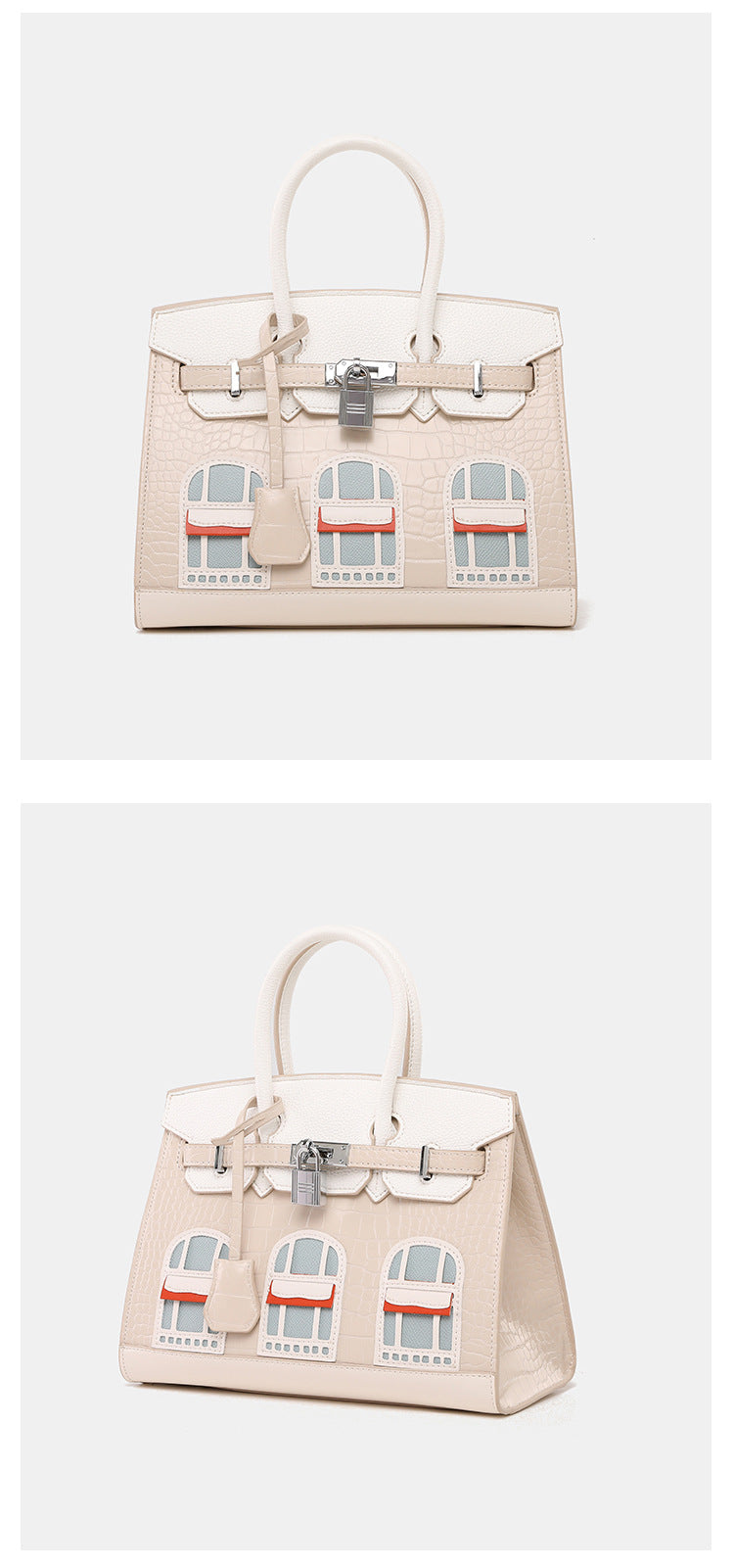 2024New Style House Bag Feel Platinum Bag Crocodile Pattern Casual Versatile Elegant Handbag Single Shoulder Crossbody Bag