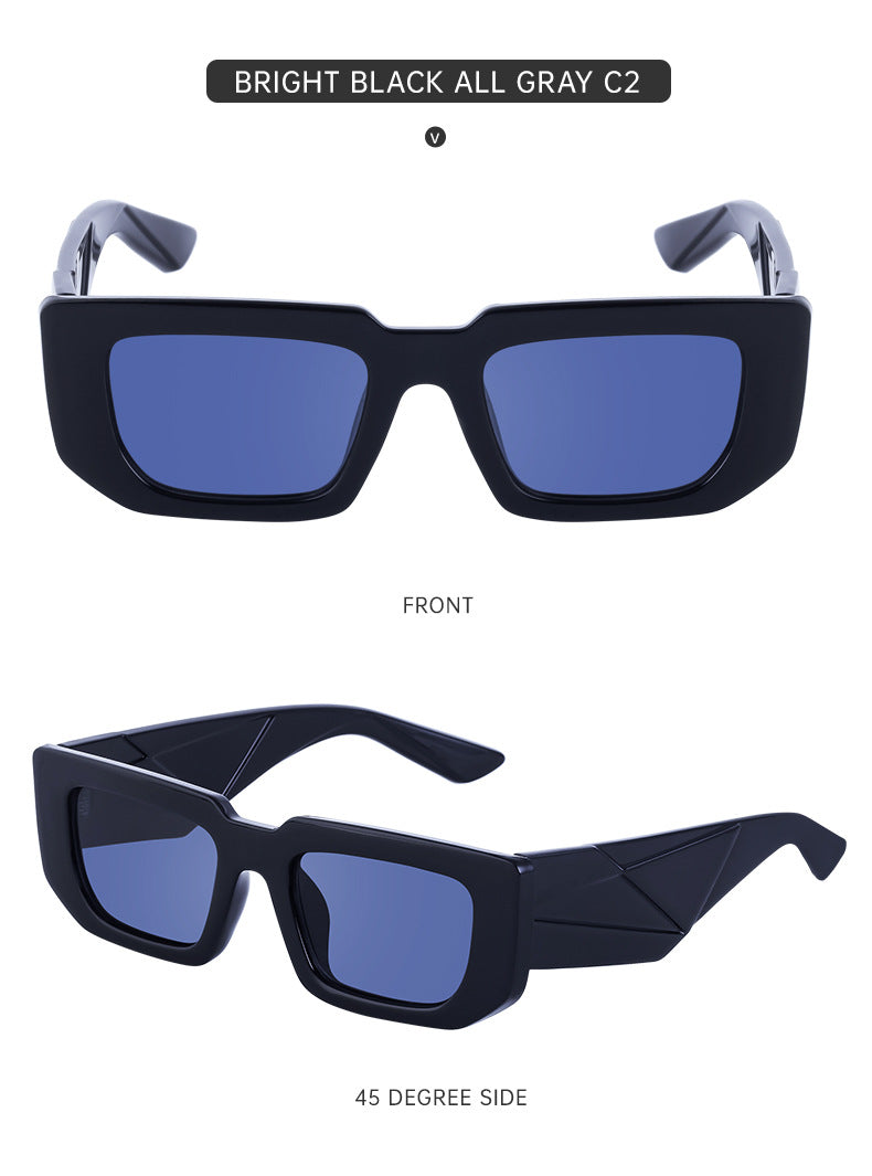 Fashion Small Frame Sunglasses for Women Trendy European and American Wide Leg Square Frame Sunglasses High-end Wholesale sunglasses