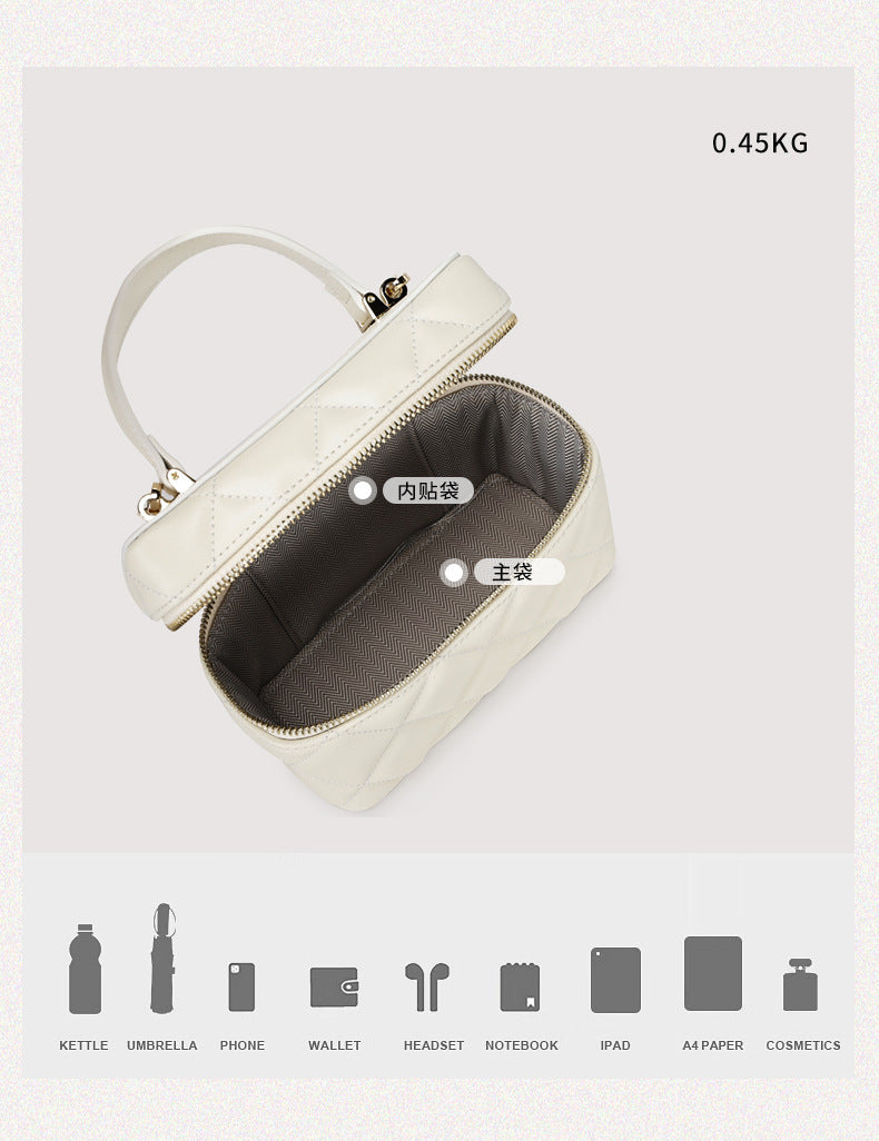 Korean Style Fashion Handbag for Women New Simple Embroidery Small Square Bag2024Spring and Summer Trendy Crossbody Bag